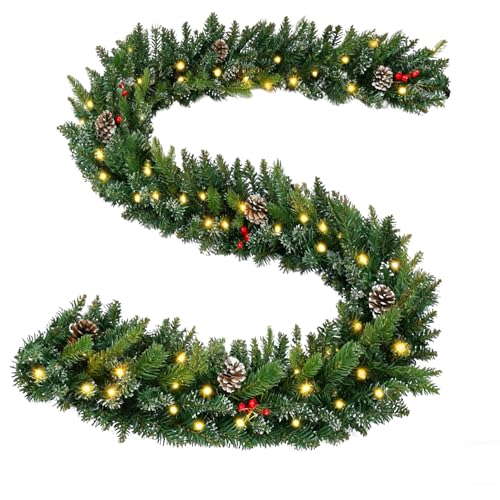9 FT Pre-lit Christmas Garland with Lights G94864