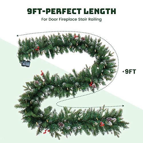 9 FT Pre-lit Christmas Garland with Lights G94864