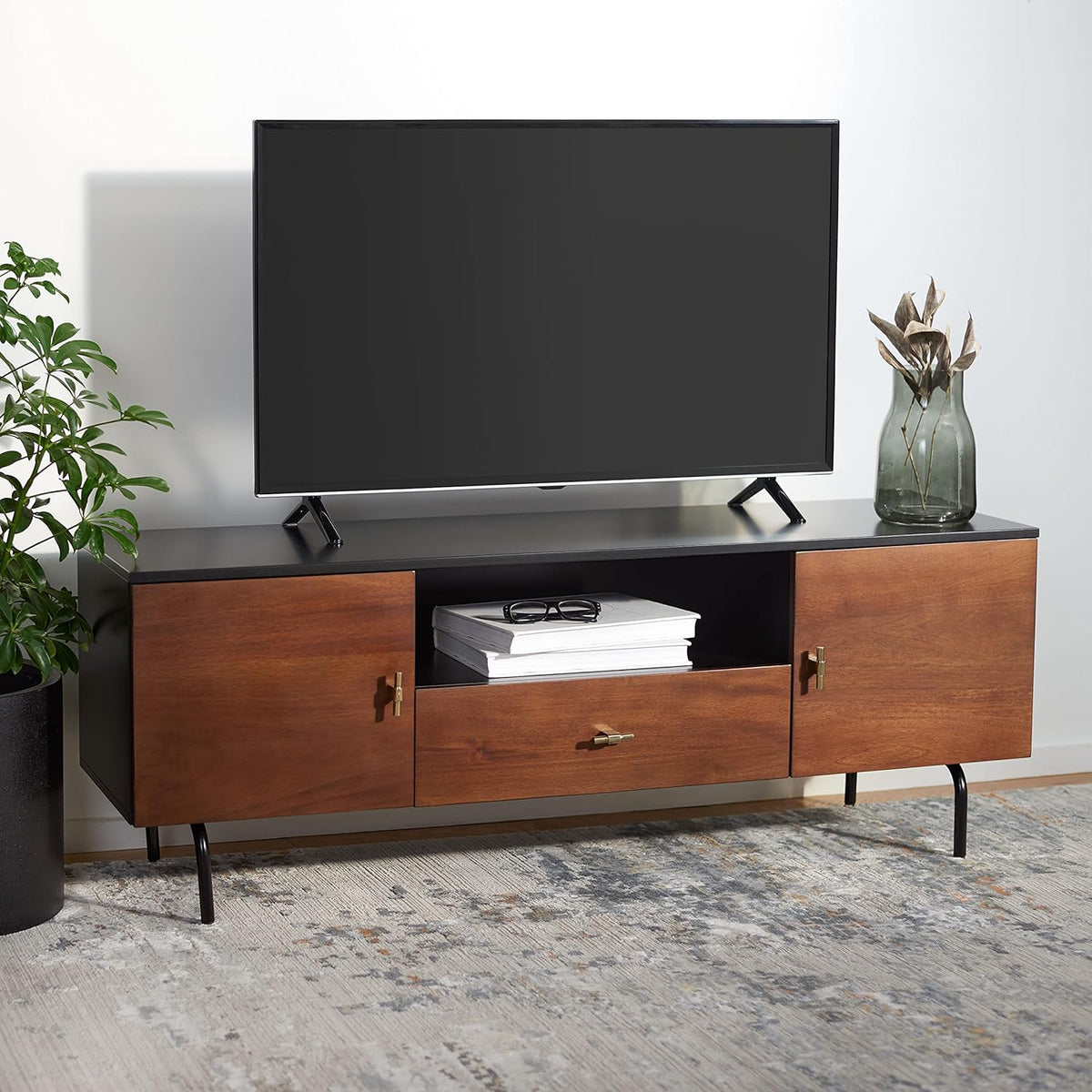 Black/Walnut Media Stand J5385