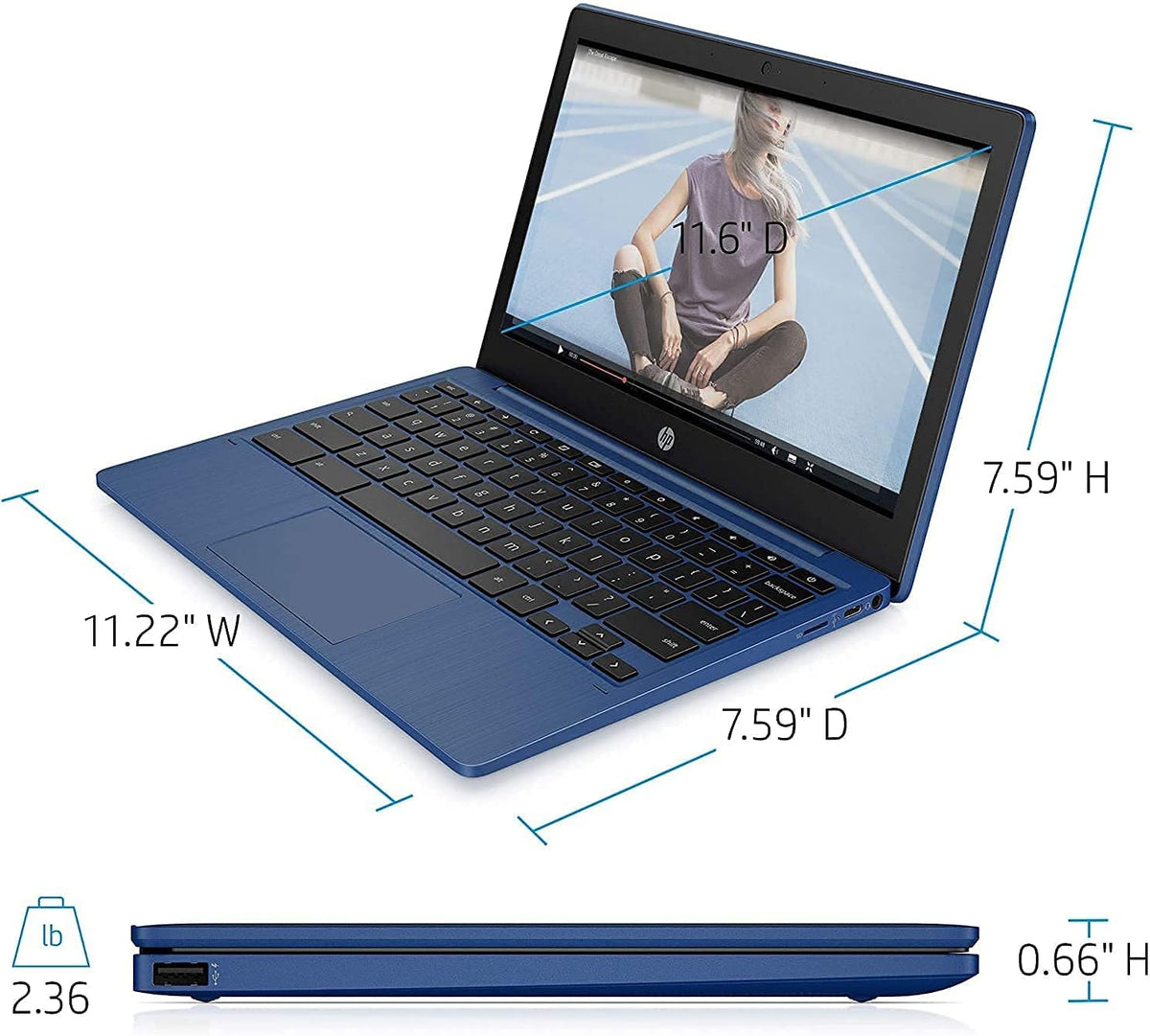 11.6 HD Anti-Glare Chromebook, MediaTek MT8183, 4GB RAM, 128GB Storage B9141