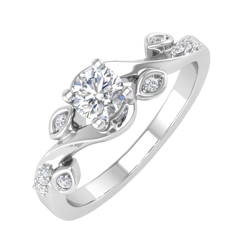 10K White Gold Diamond Engagement Ring N503