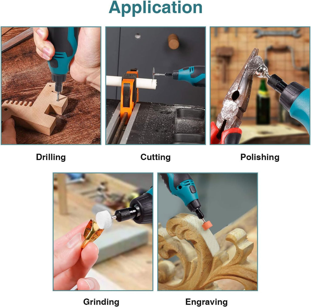 Cordless Rotary Tool 93 Accessories Variable Speed Electric Drill Set 12-Volt Multi-Purpose Power Rotary Tool Kit Pack of 2 B463008