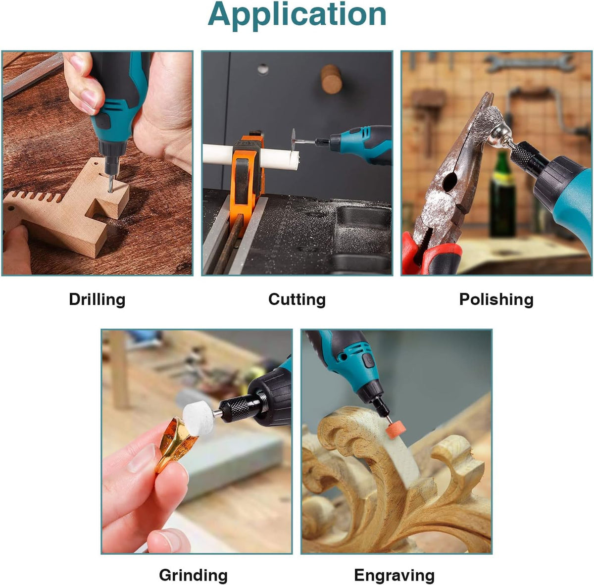 Cordless Rotary Tool 93 Accessories Variable Speed Electric Drill Set 12-Volt Multi-Purpose Power Rotary Tool Kit Pack of 2 B463008