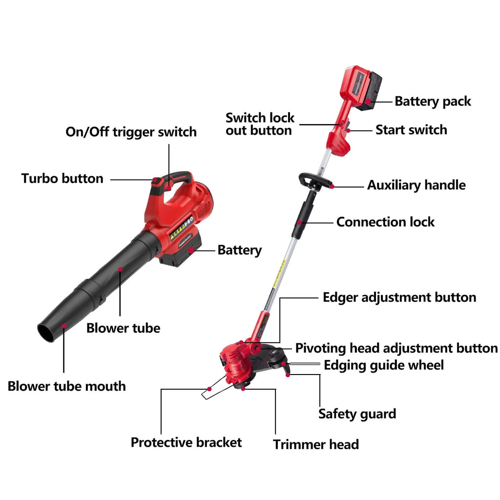 40V 4.0Ah Cordless String Trimmer/Edger and Blower Combo Kit F3279