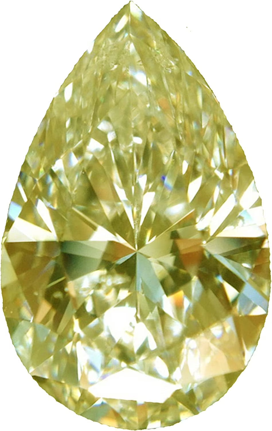 4.56 ct VVS1 Pear Cut Loose Real Moissanite Fancy Canary Yellow Stone S2241