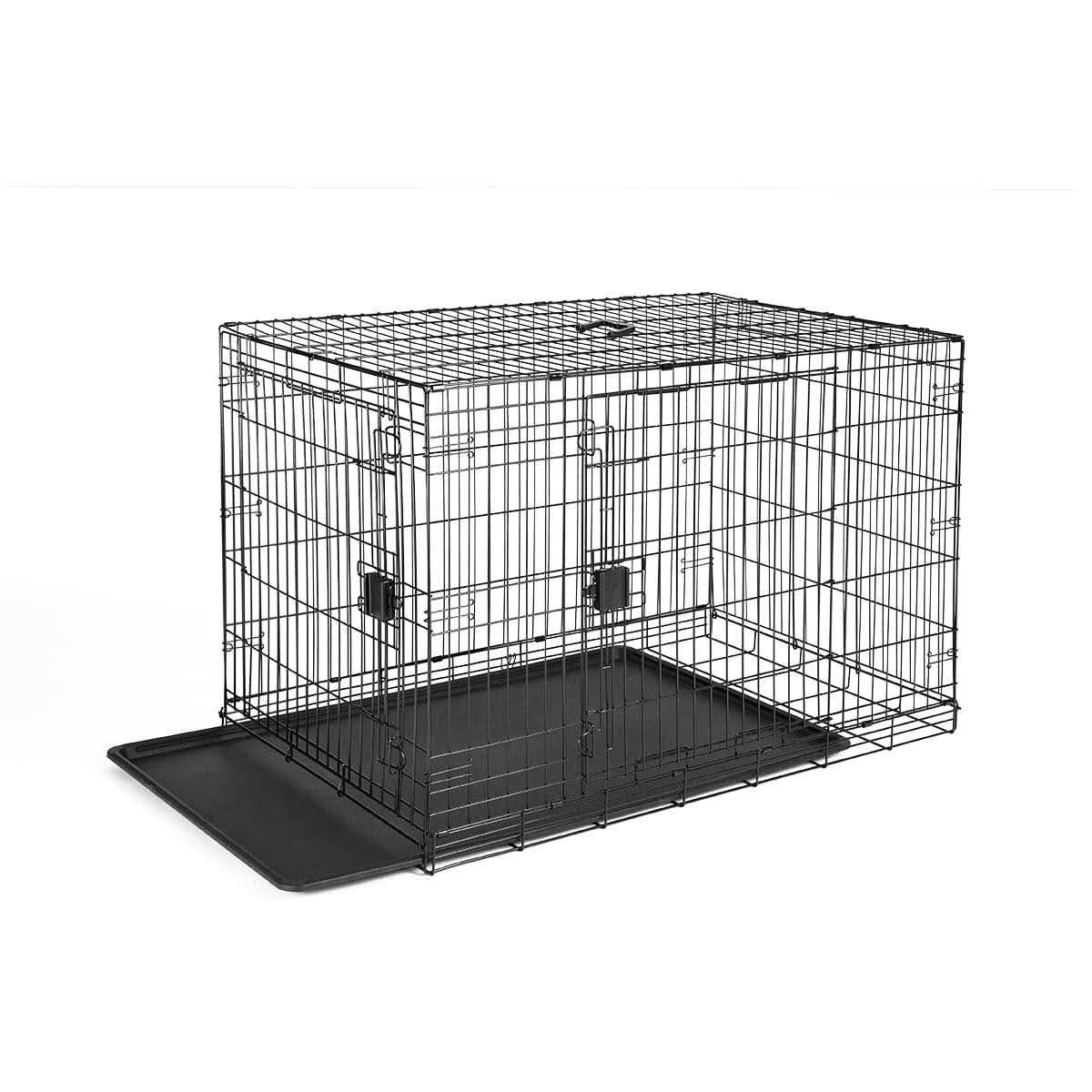 Foldable Metal Wire Dog Crate with Tray V605649