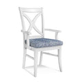 Beige Performance Fabric Cross Back Arm Chair A380015