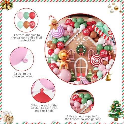120 PC Pink Christmas Balloon Arch V780