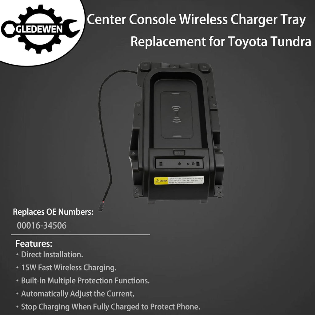 Center Console Wireless Charger Tray for Toyota Tundra K35558