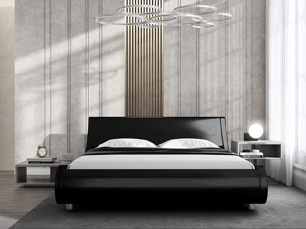 Queen Size Platform Bed Frame with Adjustable Headboard U625782