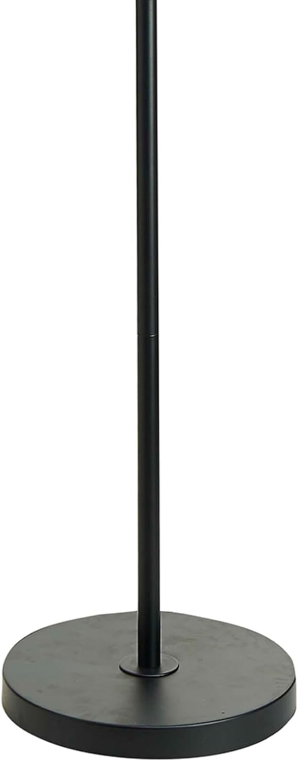Modern Adjustable Metal Floor Lamp with Brass Accents, Classic Black P94008