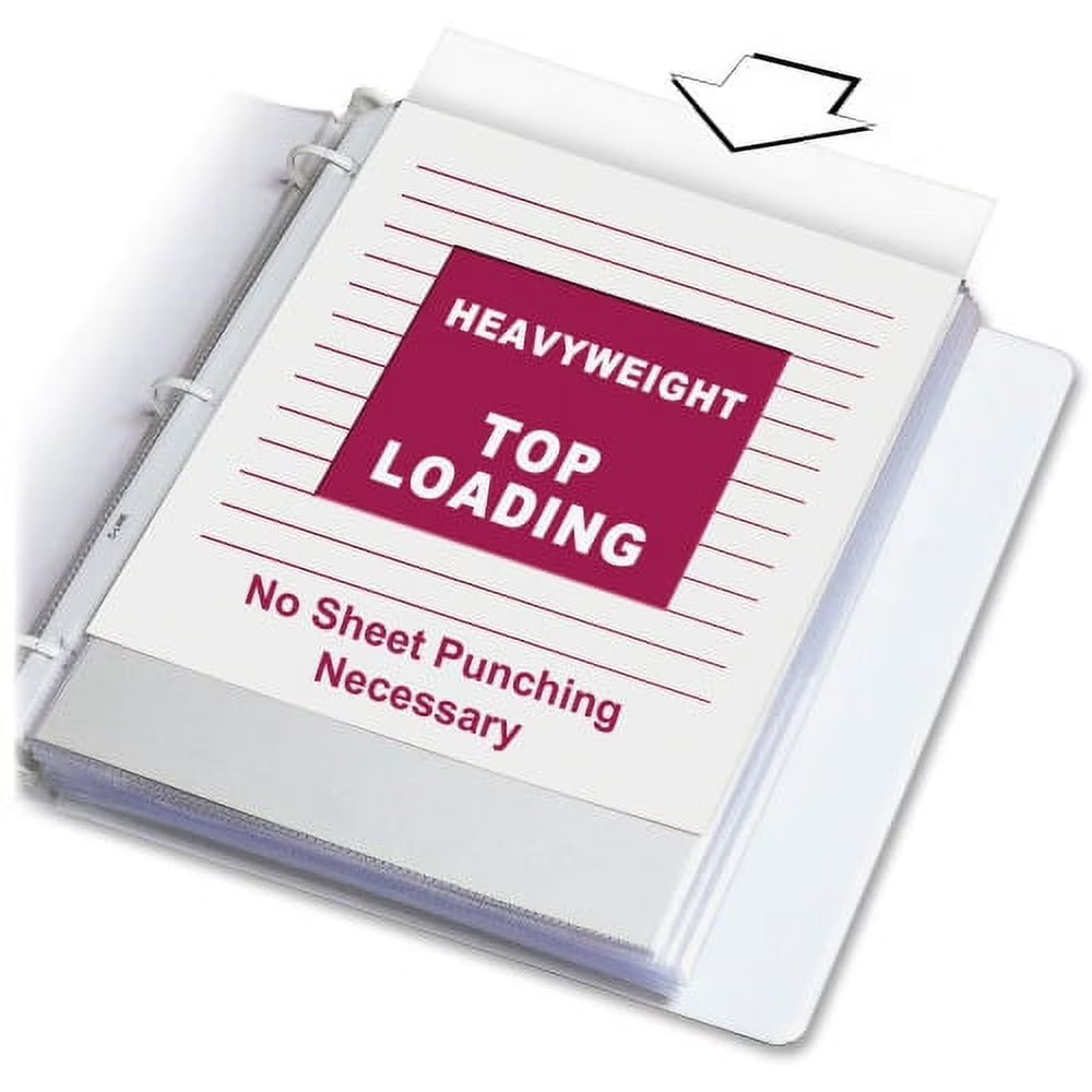 Heavyweight Poly Sheet Protectors Clear, Top Loading, 11 x 8-1/2, 100/BX Z80998