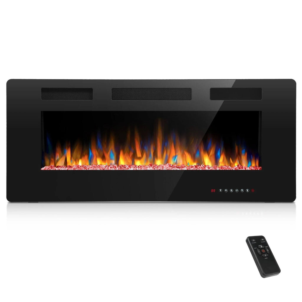 42-Inch Wall-Mounted Electric Fireplace Insert, Black Y3421