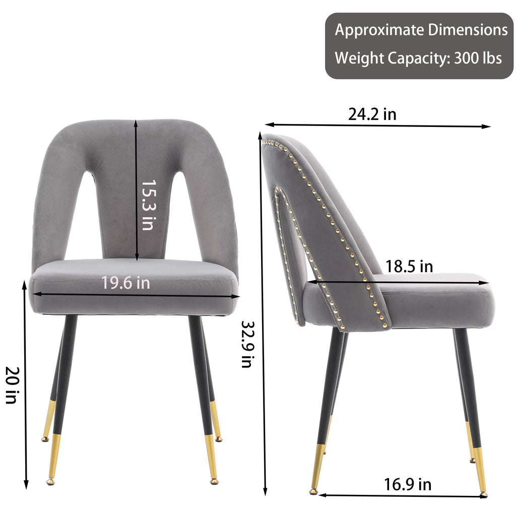 Velvet Upholstered Dining Chairs Set of 6 M3565