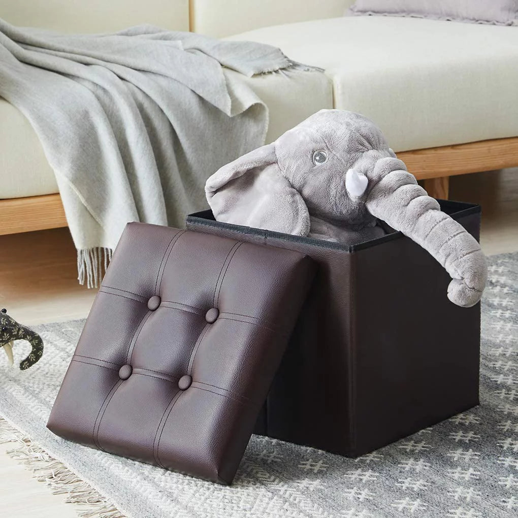 15 inches Folding Storage Ottoman Bench with 55L Storage Space R68322
