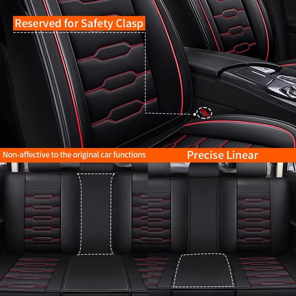 Custom Fit Faux Leather Car Seat Protector Full Set Z919553