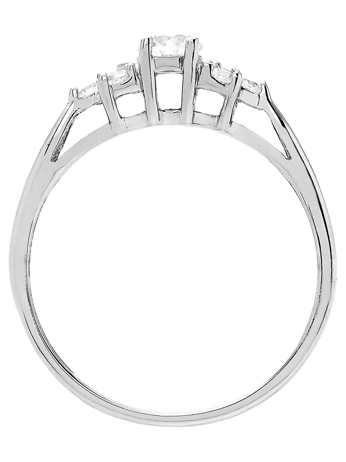 Cubic Zirconia Engagement Ring in 10K White Gold R7107