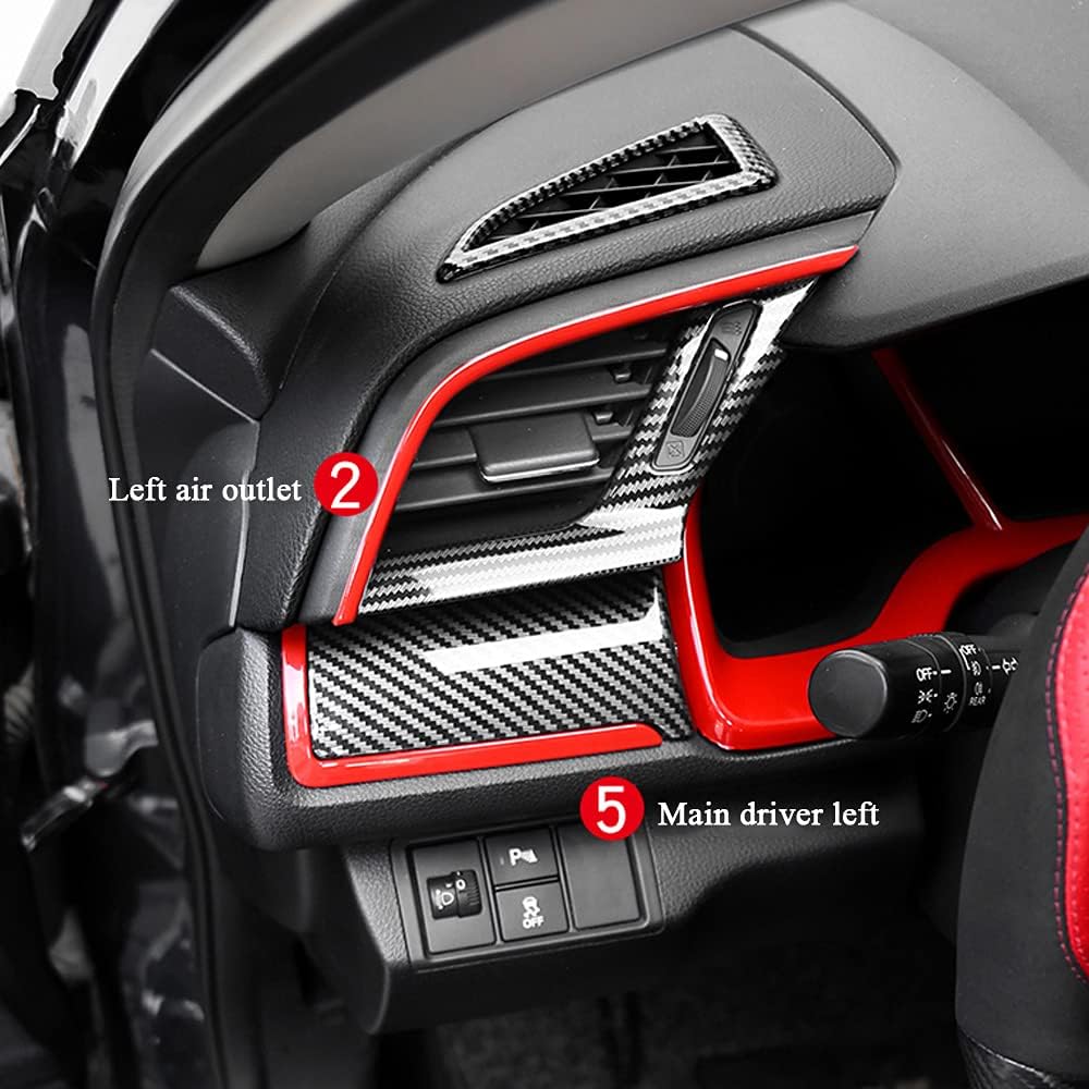Carbon Fibre ABS Air Conditioning Outlet and Panel Instrument Panel for 10th Gen Honda Civic 2016 2017 2018 2019 2020 2021 W47035
