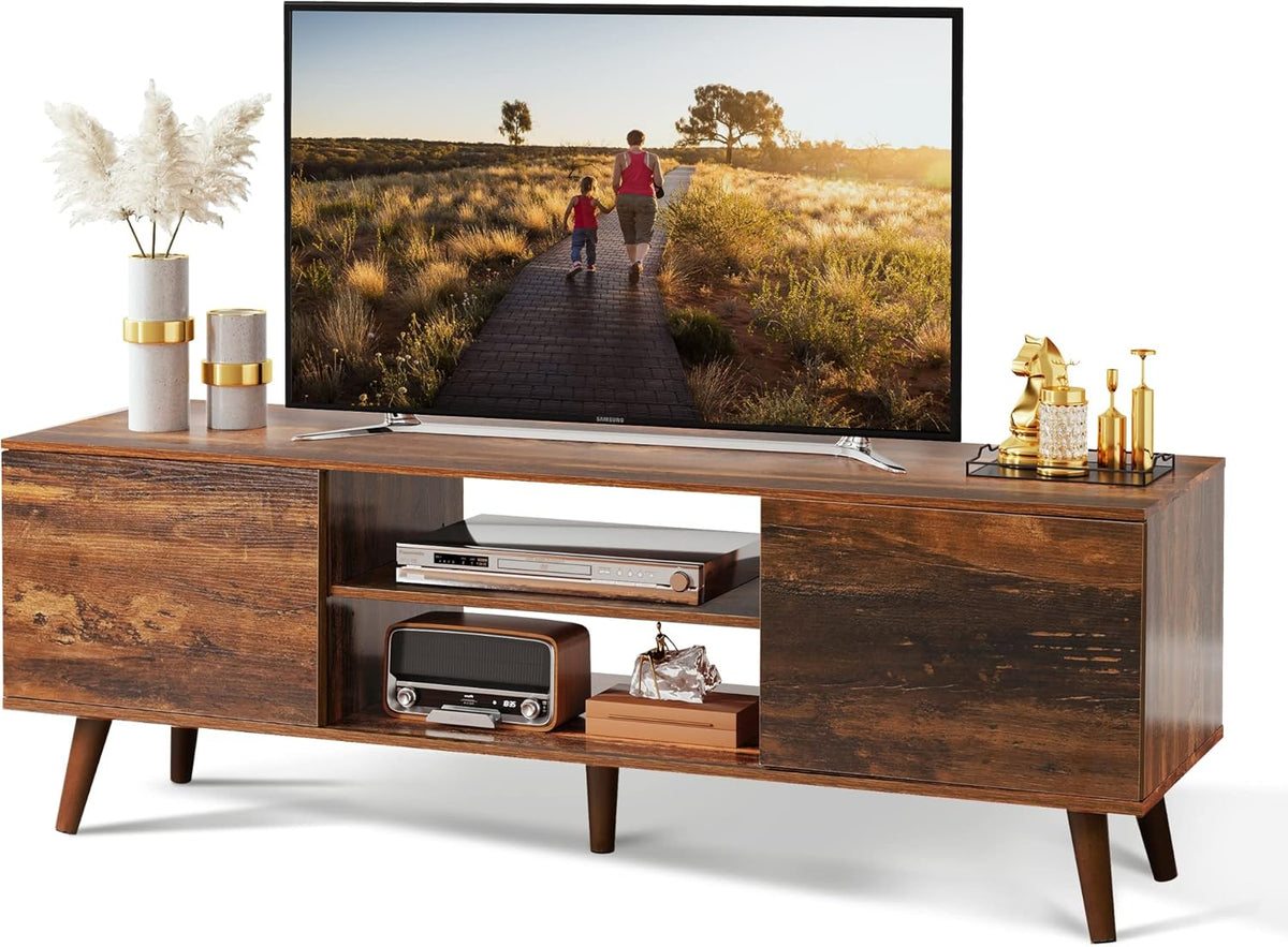 Rustic Brown TV Stand with Storage Cabinet J277271