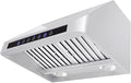Stainless Wall Range Hood, 1000 Max CFM, 4 Speed, 30 36 42 48 54 60 inch Z750