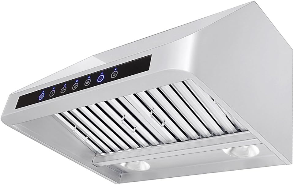 Stainless Wall Range Hood, 1000 Max CFM, 4 Speed, 30 36 42 48 54 60 inch Z750