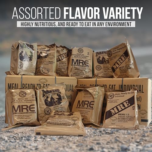 12 MRE Food Pack Meals Ready to Eat with Heater Packs H698344