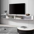 Black Floating TV Stand Wall Mounted Shelf E643566