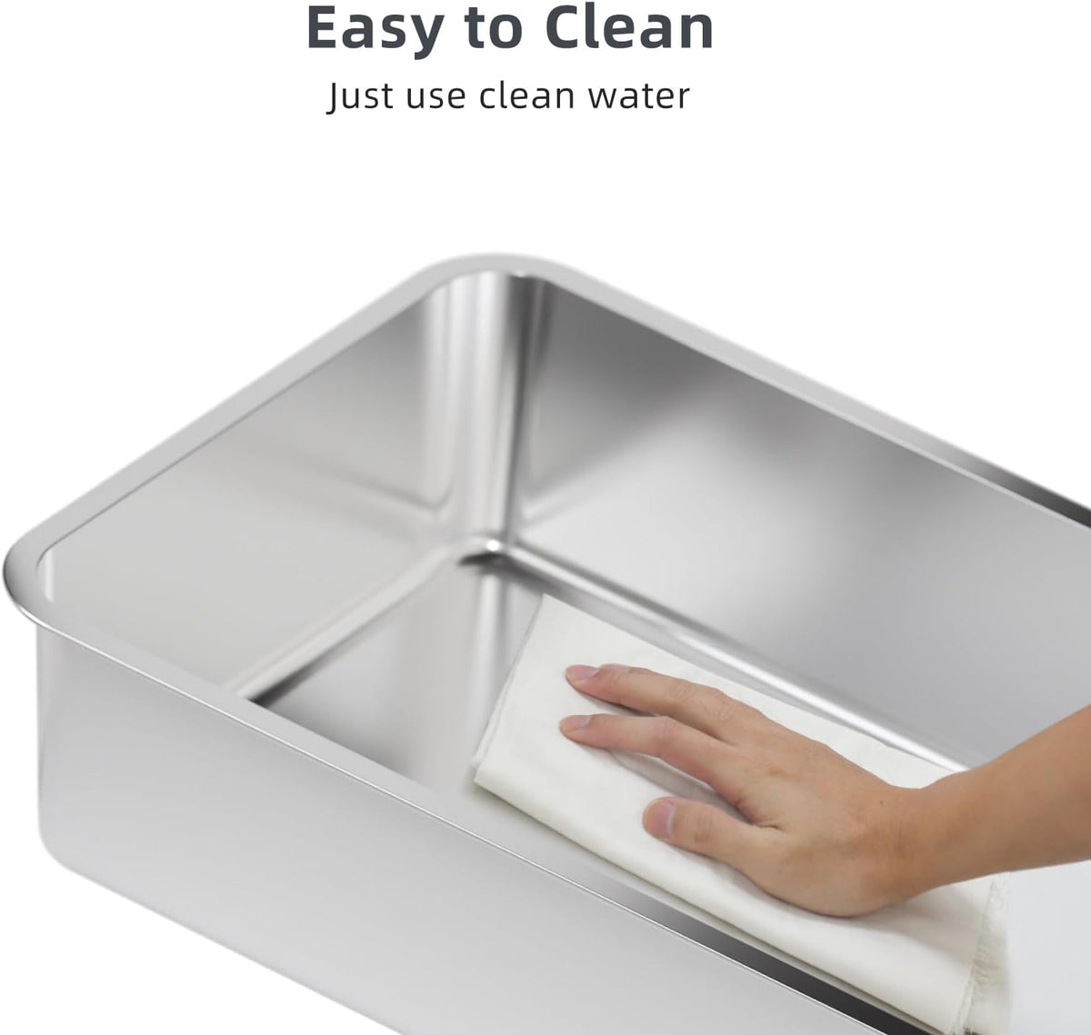Stainless Steel Cat Litter Box with Lid C591259