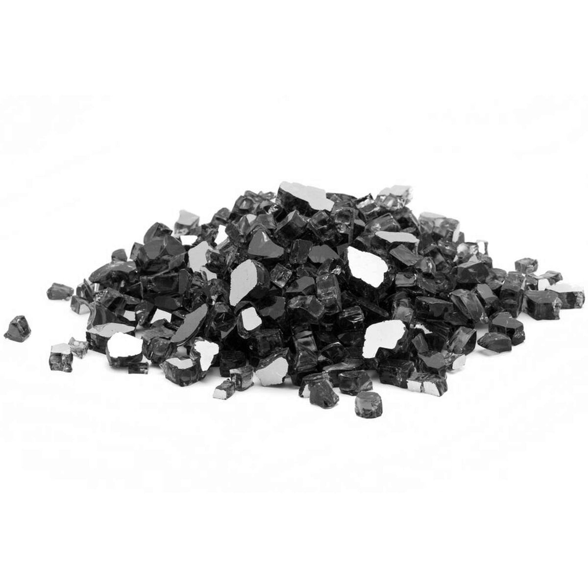 Medium Black Reflective Fire Glass Z947254