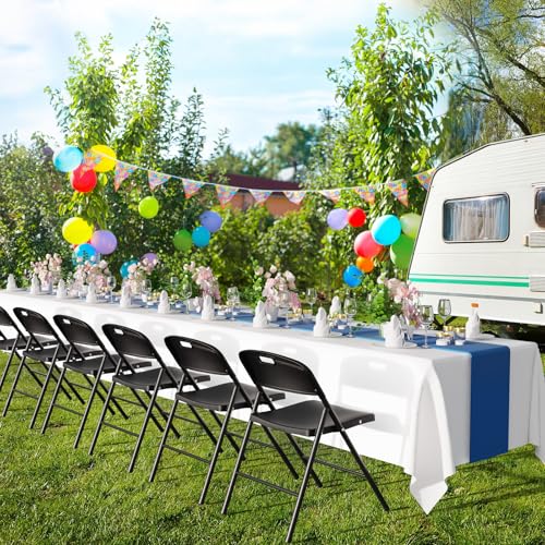 White Plastic Folding Chairs, 6 Pack L306385