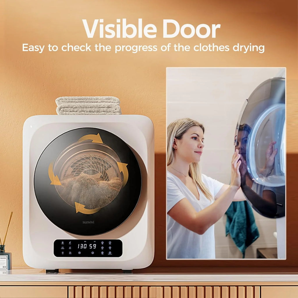 Compact Electric Laundry Dryer with Stainless Steel Drum K827097