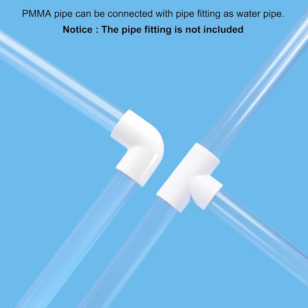 Clear Acrylic Rigid Round Tube 8.4 ID 4 Length Pack of 2 J9317