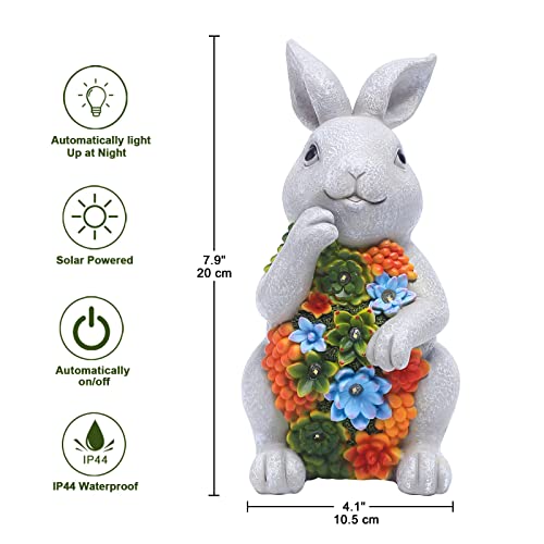 Solar Garden Statue Turtle with Succulent and 7 LED Lights Y63289