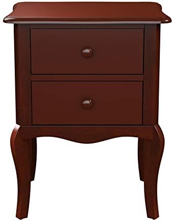 Traditional Wood 2-Drawer Nightstand in Espresso N8735
