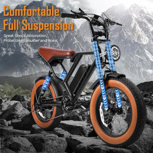1000W 20" Fat Tire 48V 17.5AH Removable Battery Electric Bike D3134