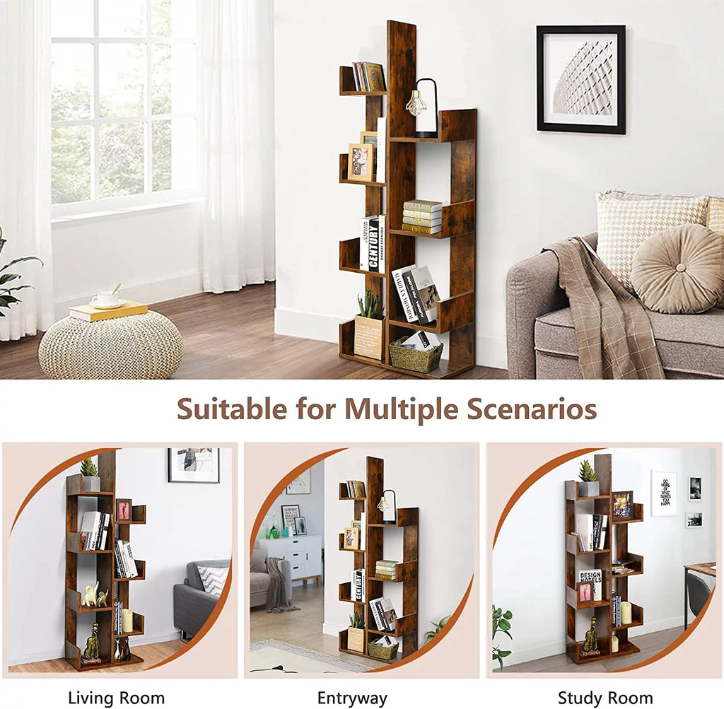 Wood 8 Shelf Bookshelf H261