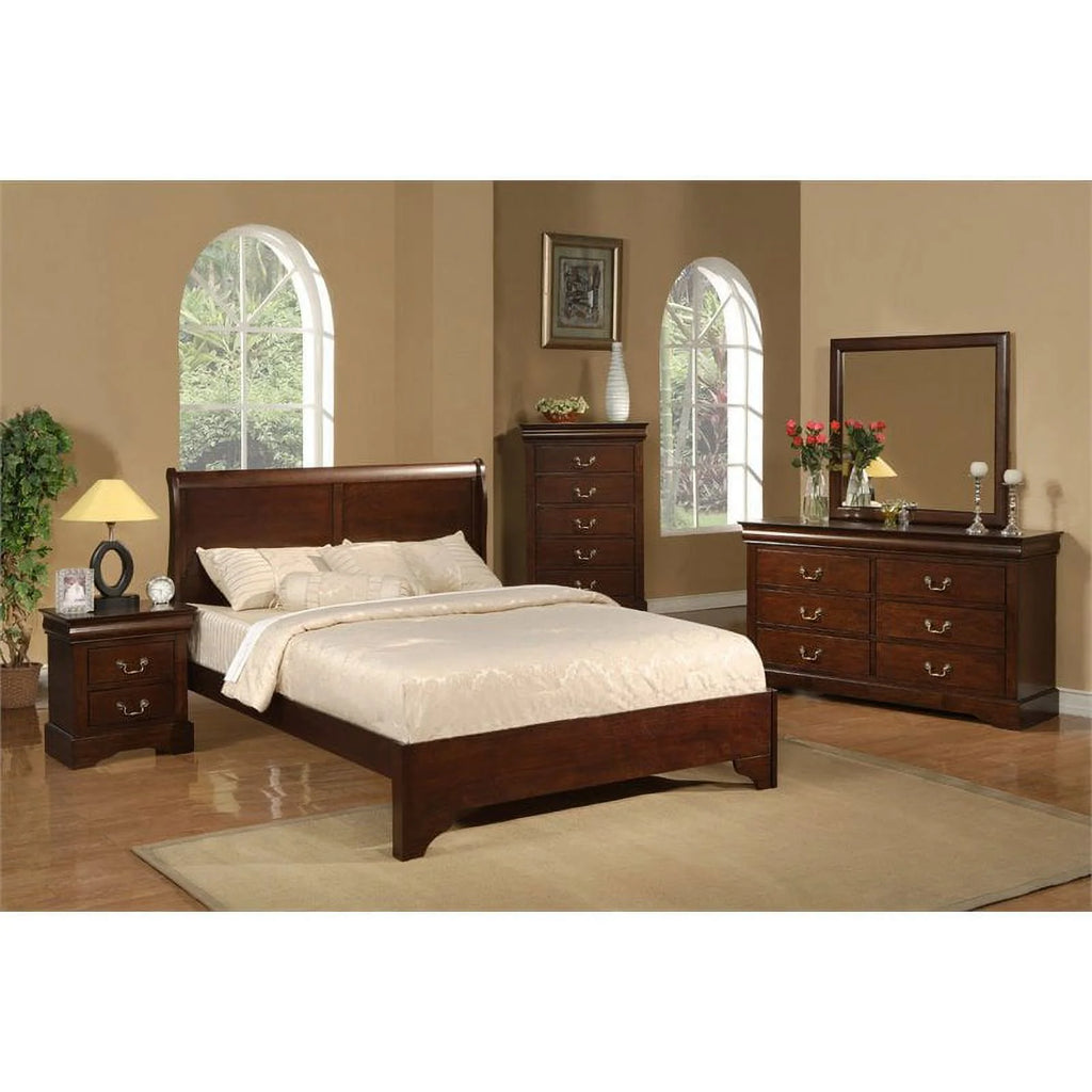 Full Wood Sleigh Bed K3892