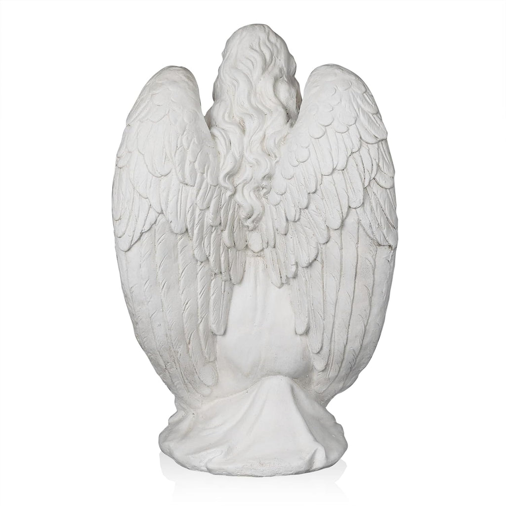 White Kneeling Praying Angel Statue X16018