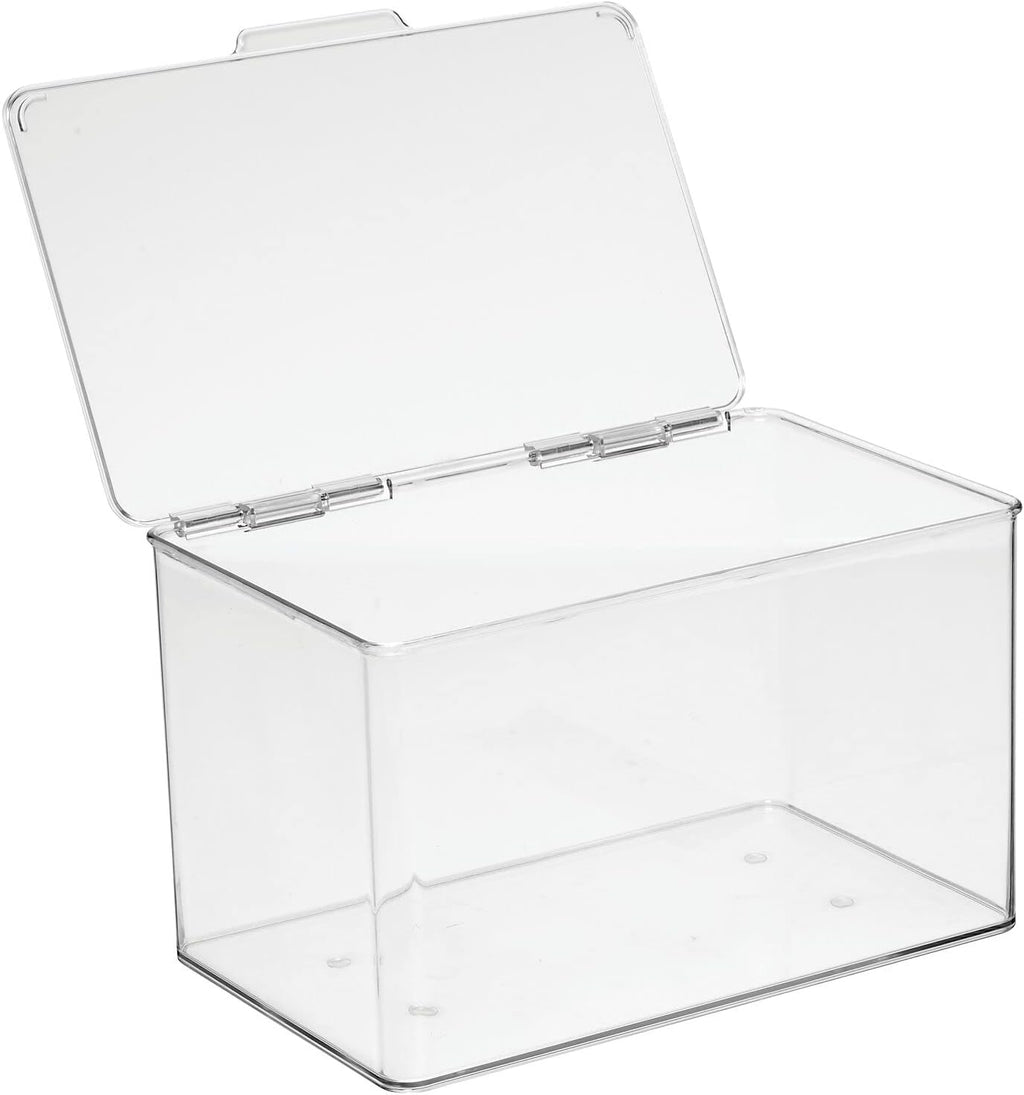 Clear 8 Pack Stackable Rectangular Storage Bin with Lid B5472