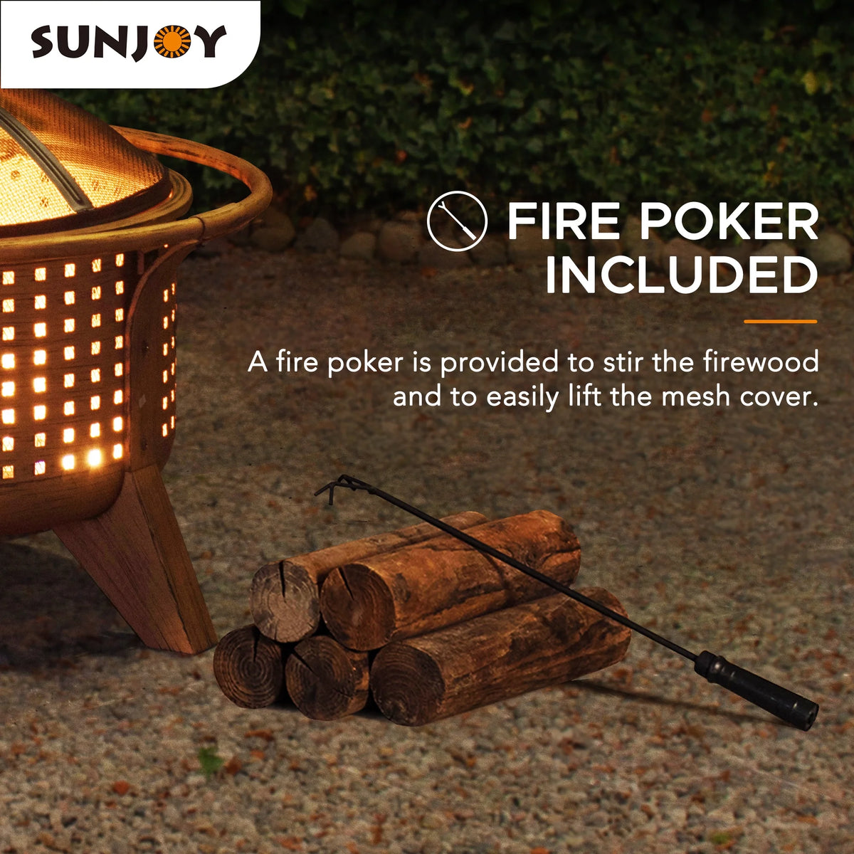 30 in. Round Steel Wood-Burning Fire Pit with Spark Screen and Poker U703