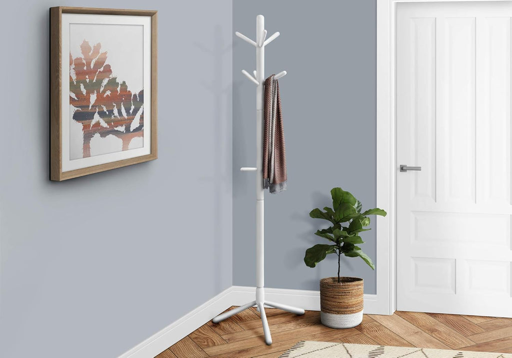 Solid Wood Coat Rack Cappuccino F69658
