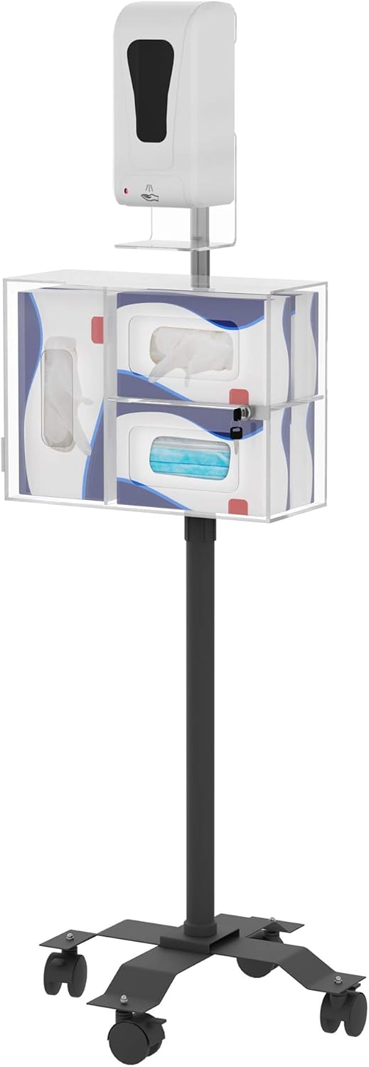 Heavy-Duty Acrylic Hand Sanitizing Station with Contactless Dispenser D827352