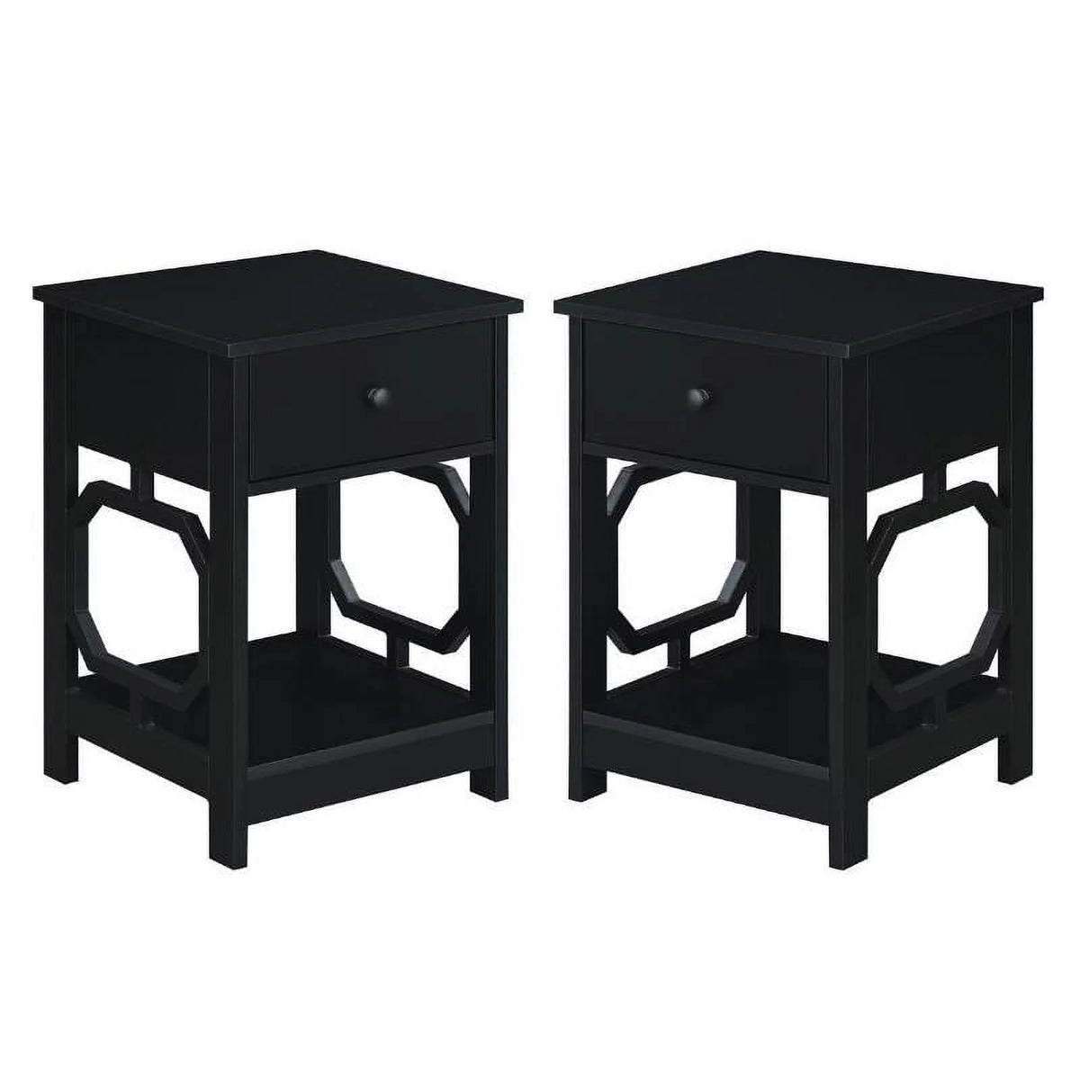 Black One-Drawer End Table Set of 2 Z811