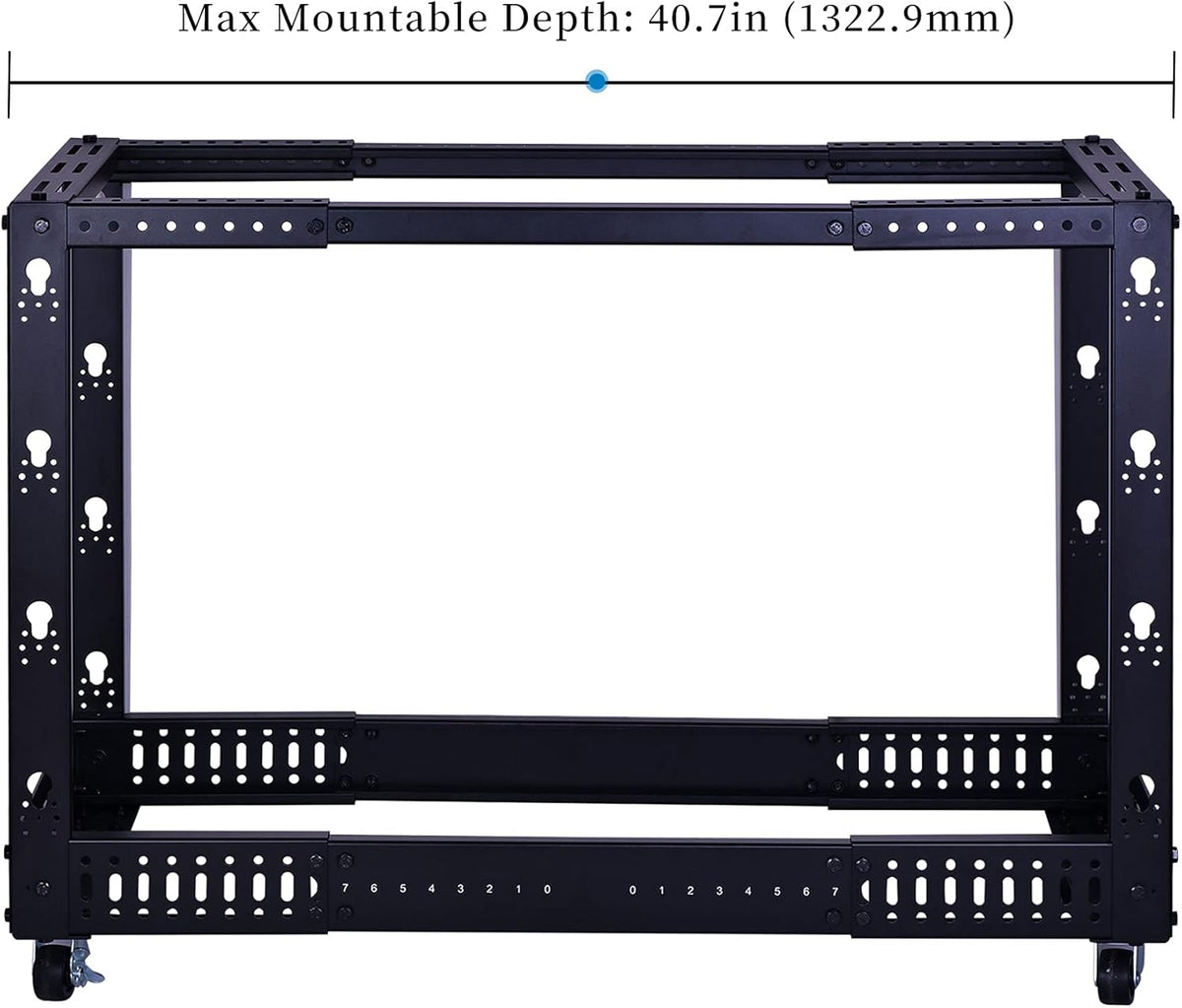 12U Open Frame Server Rack with Casters Y57374