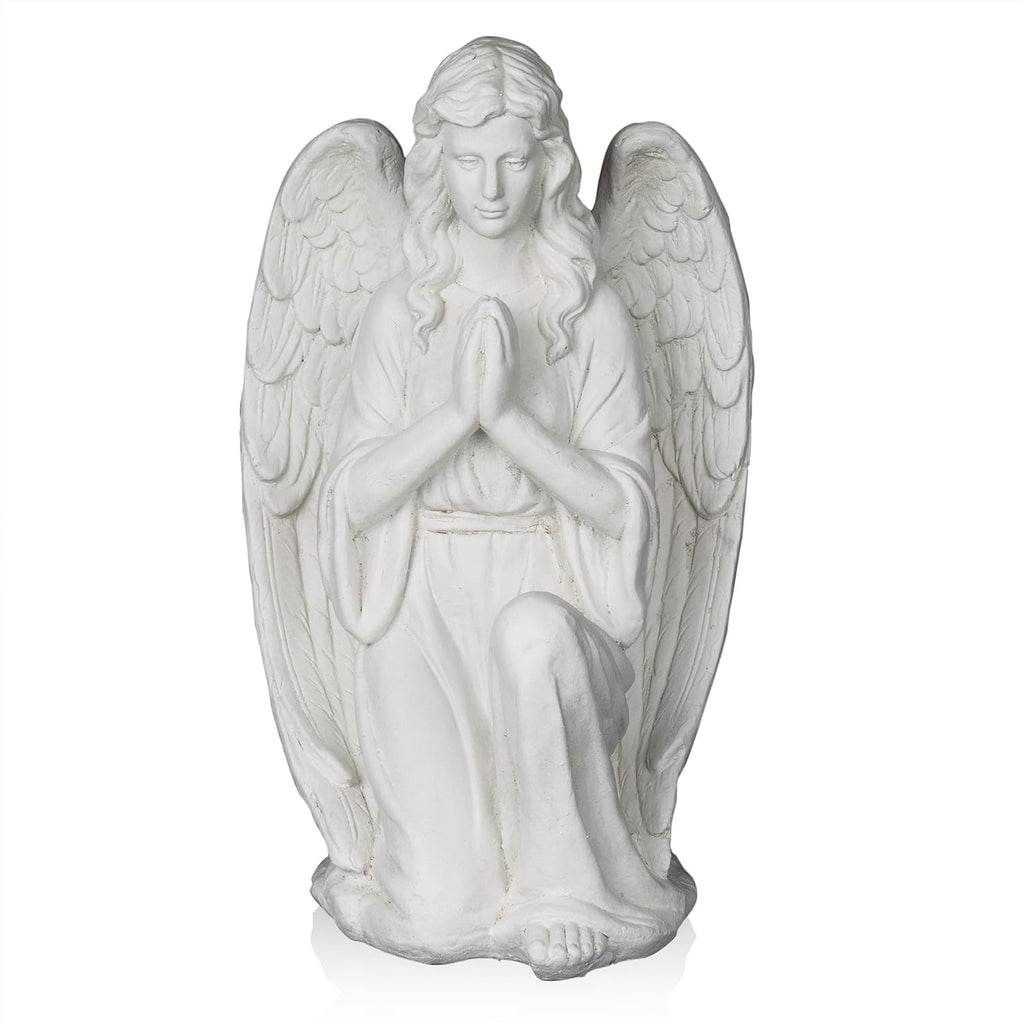 White Kneeling Praying Angel Statue X16018