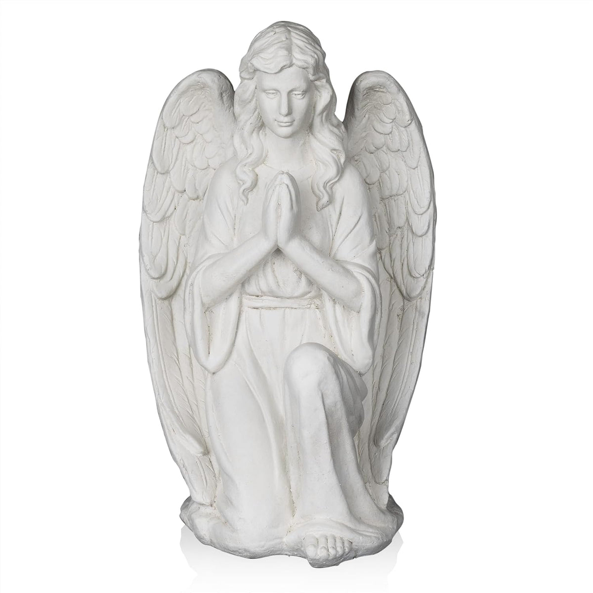 White Kneeling Praying Angel Statue X16018