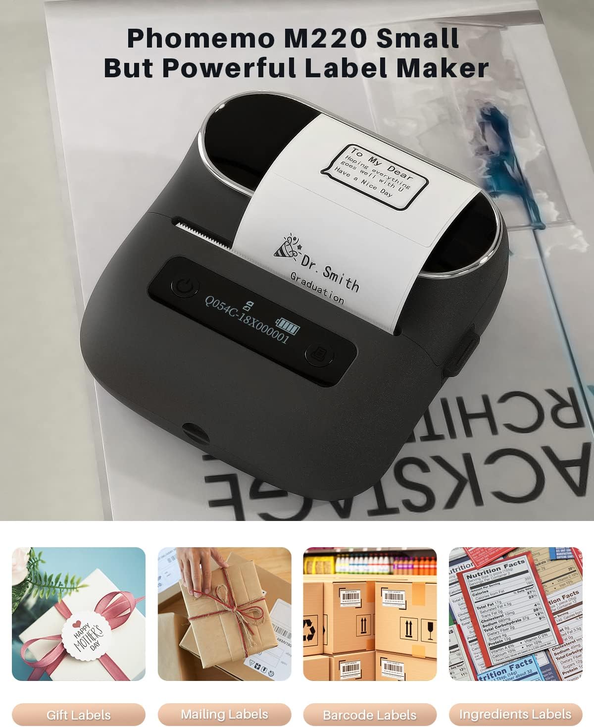 Portable Bluetooth Thermal Label Printer T12602
