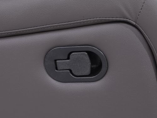 Black Oversized Manual Leather Recliner Sofa Couch with Cup Holders U6950