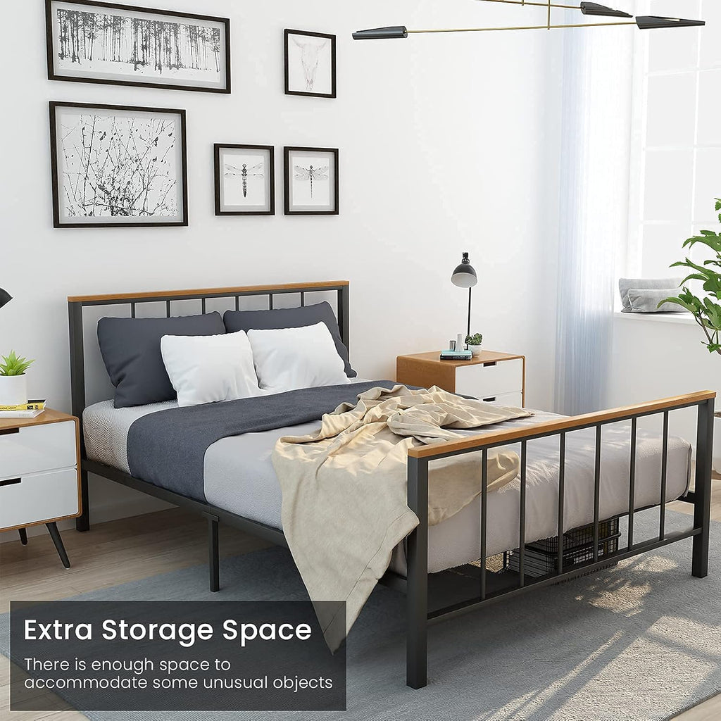 Metal Platform Bed Frame with Headboard and Footboard Full Z9283
