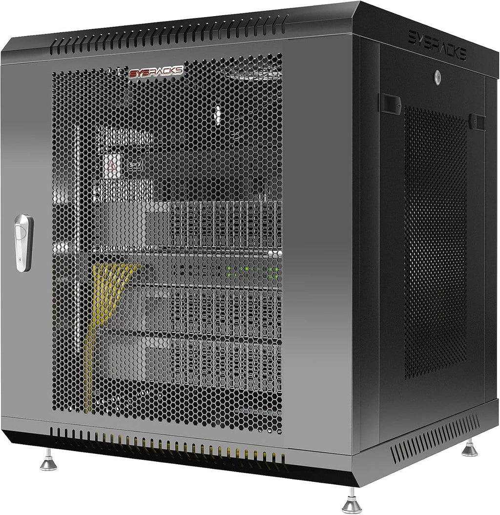 Locking Wall Mount Server Rack 12U with Casters and Shelf O236097